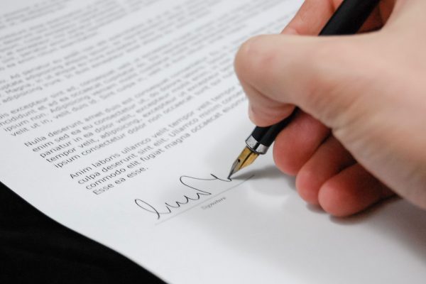 Contract - document - sign - close up - pen