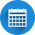 Icon - calendar on blue circle